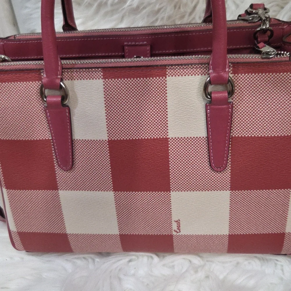 🩷▪️ COACH ▪️Surrey Carryall With Buffalo Plaid Print Zip Wallet Bundle Set - Picture 9 of 17